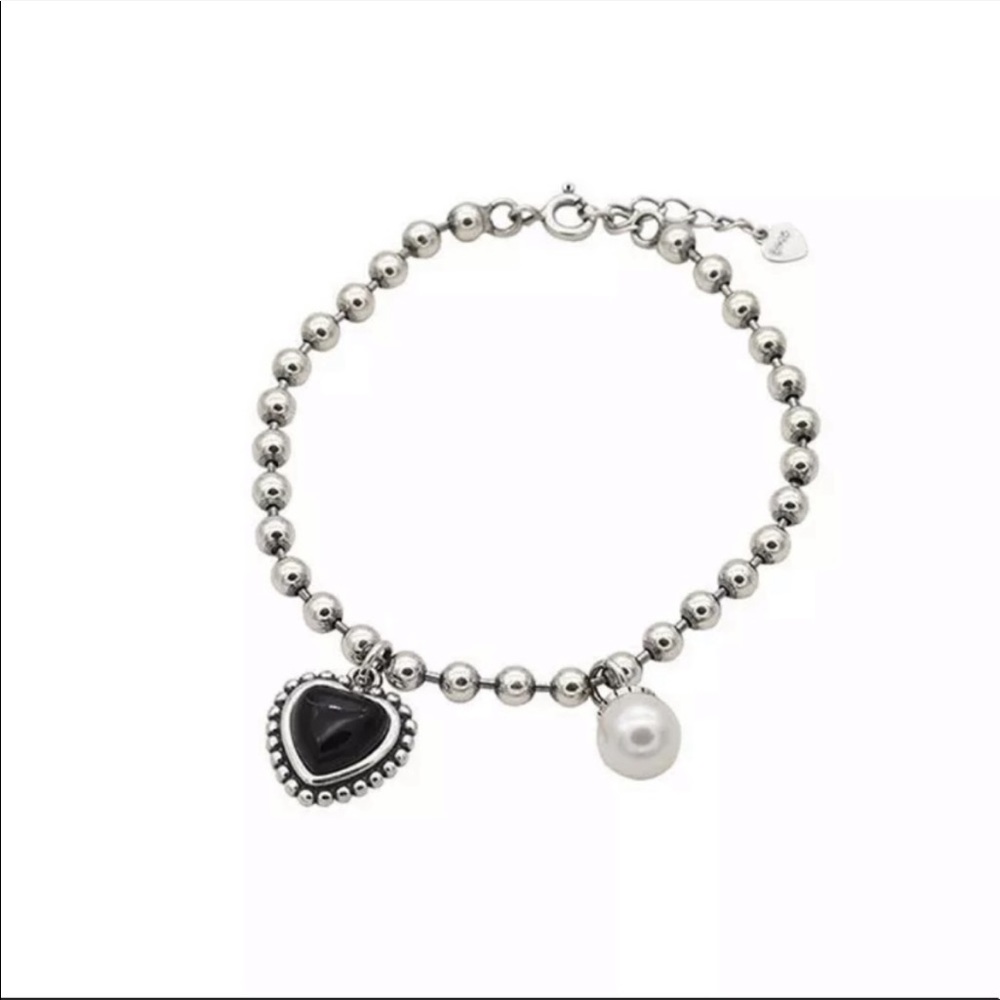 NEW HEART 925 STERLING SILVER PEARL BRACELET, NICE BRACELET, CUTE BRACELET - Picture 5 of 6